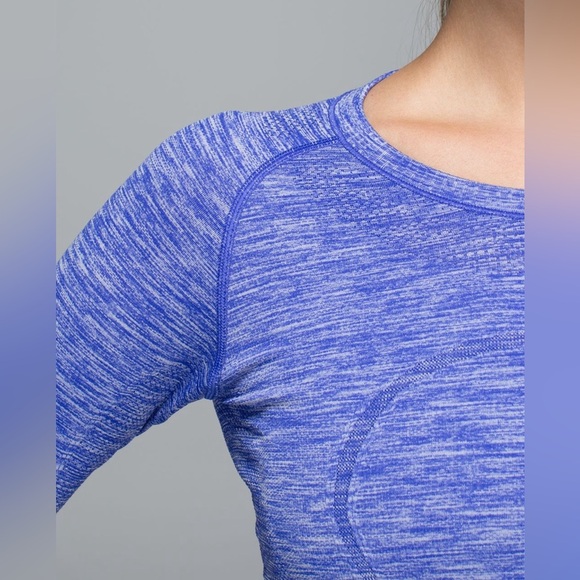 Lululemon | Swiftly Tech Long Sleeve CrewSpace Dye Heather Pigment Blue Size 12 - Picture 6 of 15